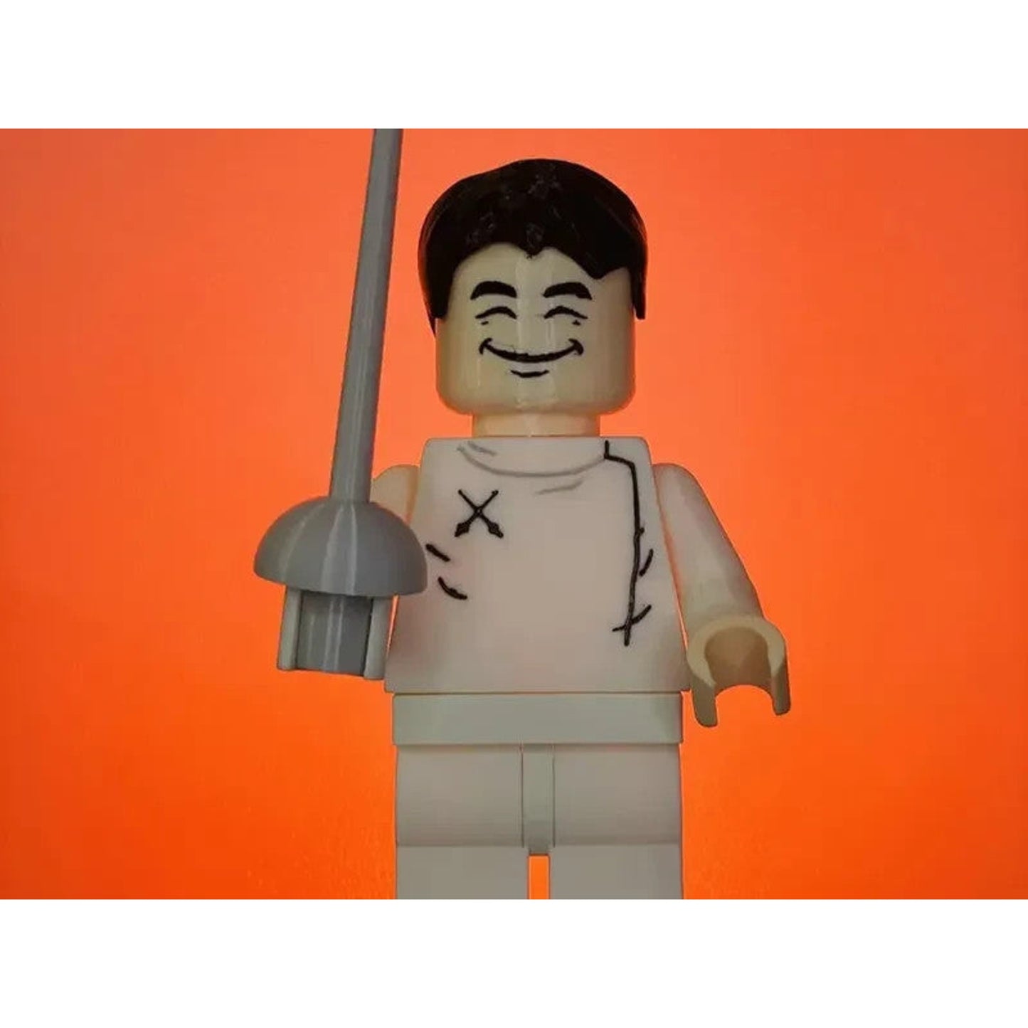 Fencing Outfit Brick Figure 8 inches tall 3D Printed Lego Inspired