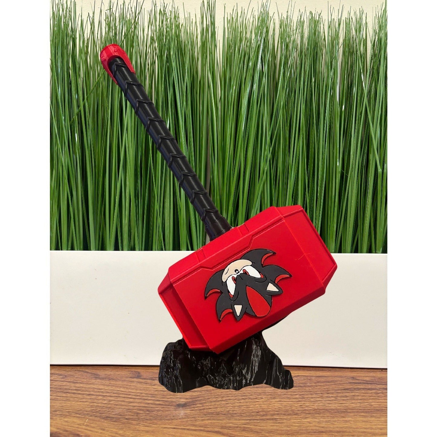Shadow from sonic the hedgehog 3-D printed Thor hammer