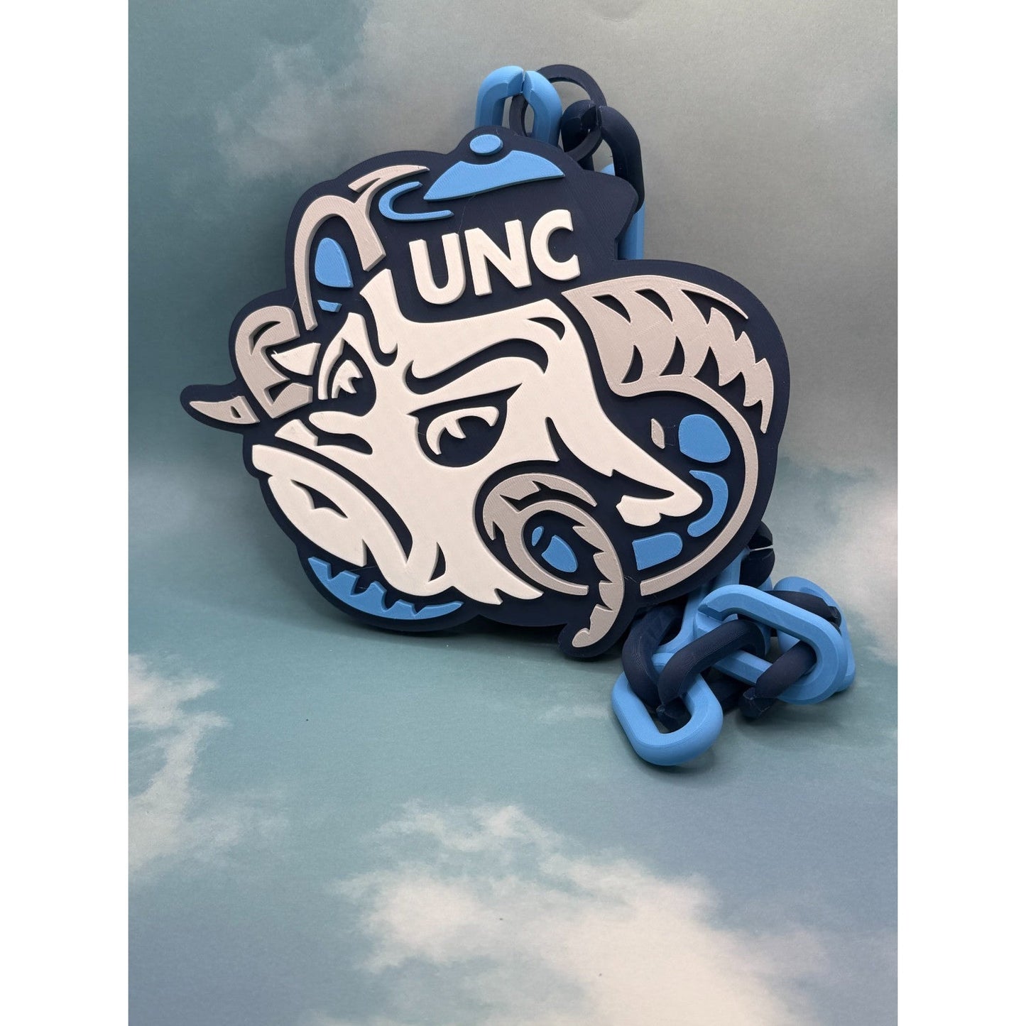 North Carolina Tar Heels Logo Oversized Necklace, Pendant Chain “UNCommon”