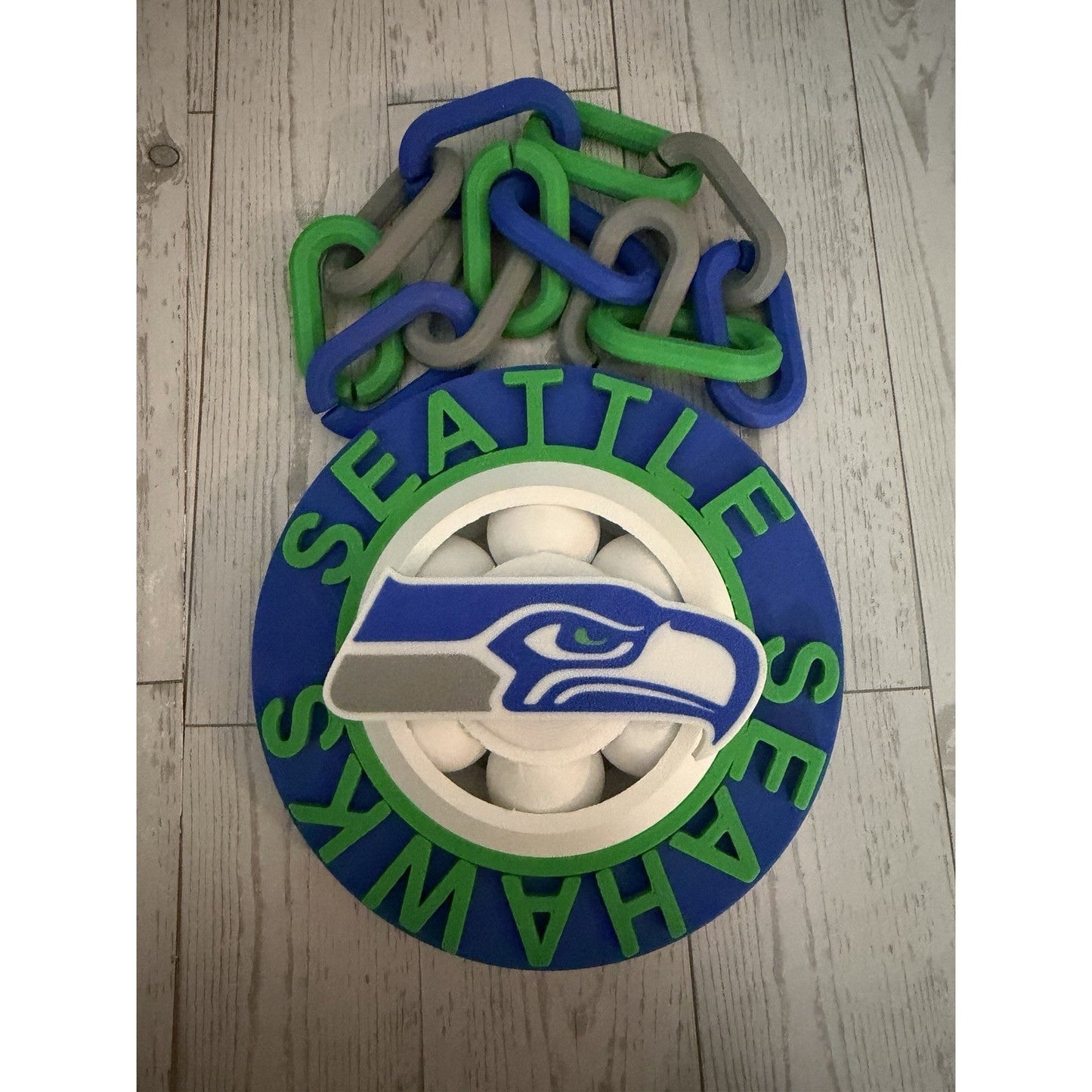 Seattle Seahawks Custom Spinner Pendant Necklace42”Chain Link Chain3DPrintedPLA