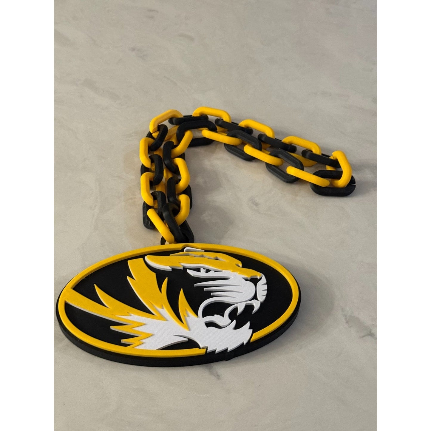 Missouri Tigers Logo Oversized Necklace, Pendant Chain Show Your Mizzou Pride