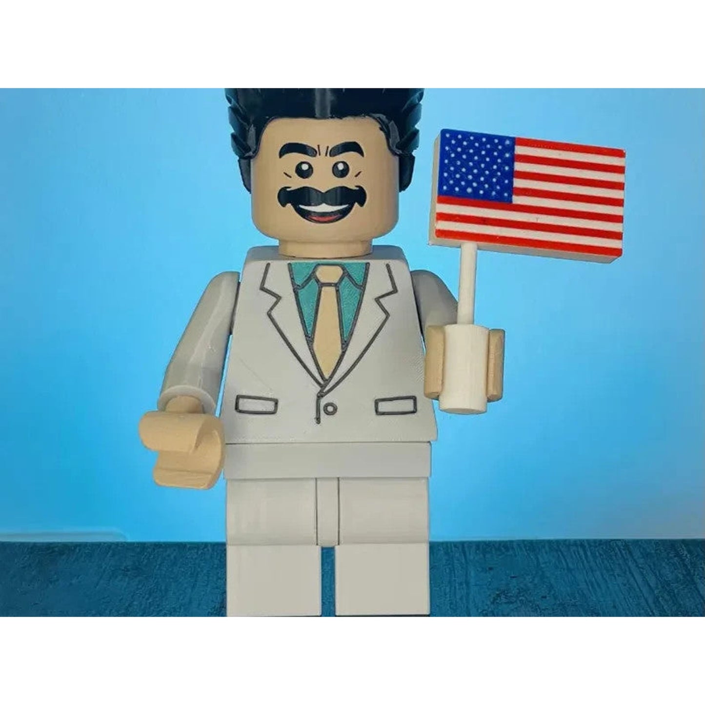 Borat Brick Figure 8 inches tall 3D Printed Lego Inspired
