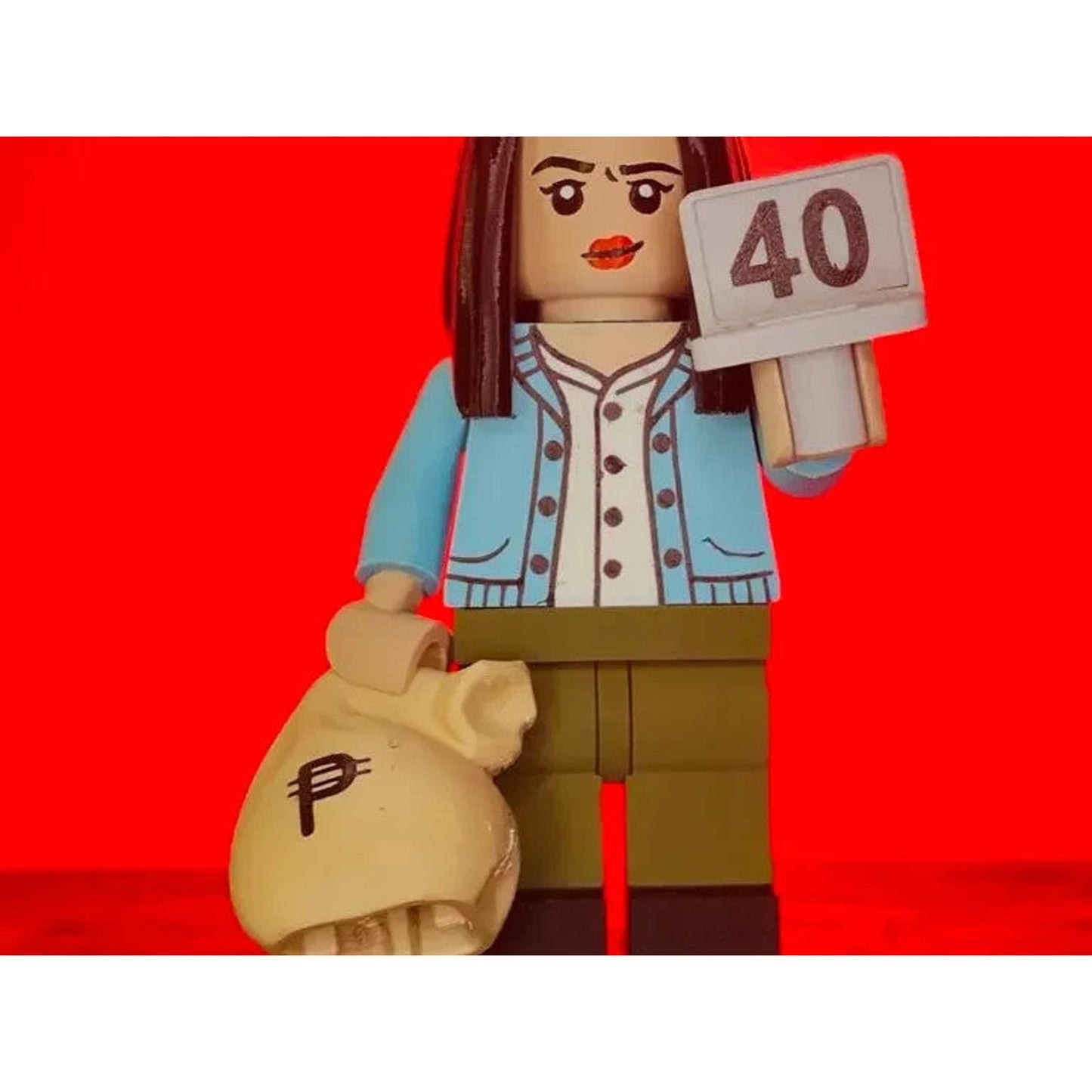 Stock Broker Brick Figure 8 inches tall 3D Printed Lego Inspired