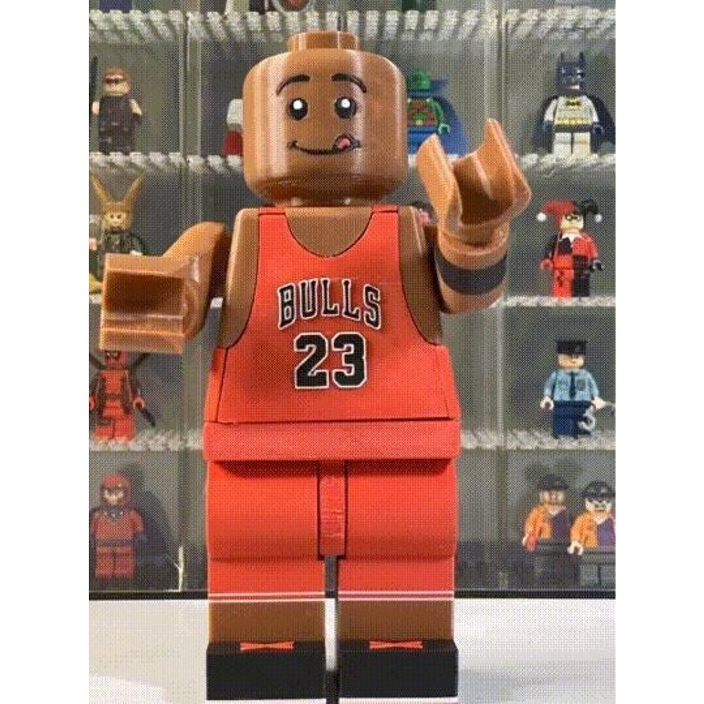 Michael Jordan Brick Figure 8 inches tall 3D Printed Lego Inspired