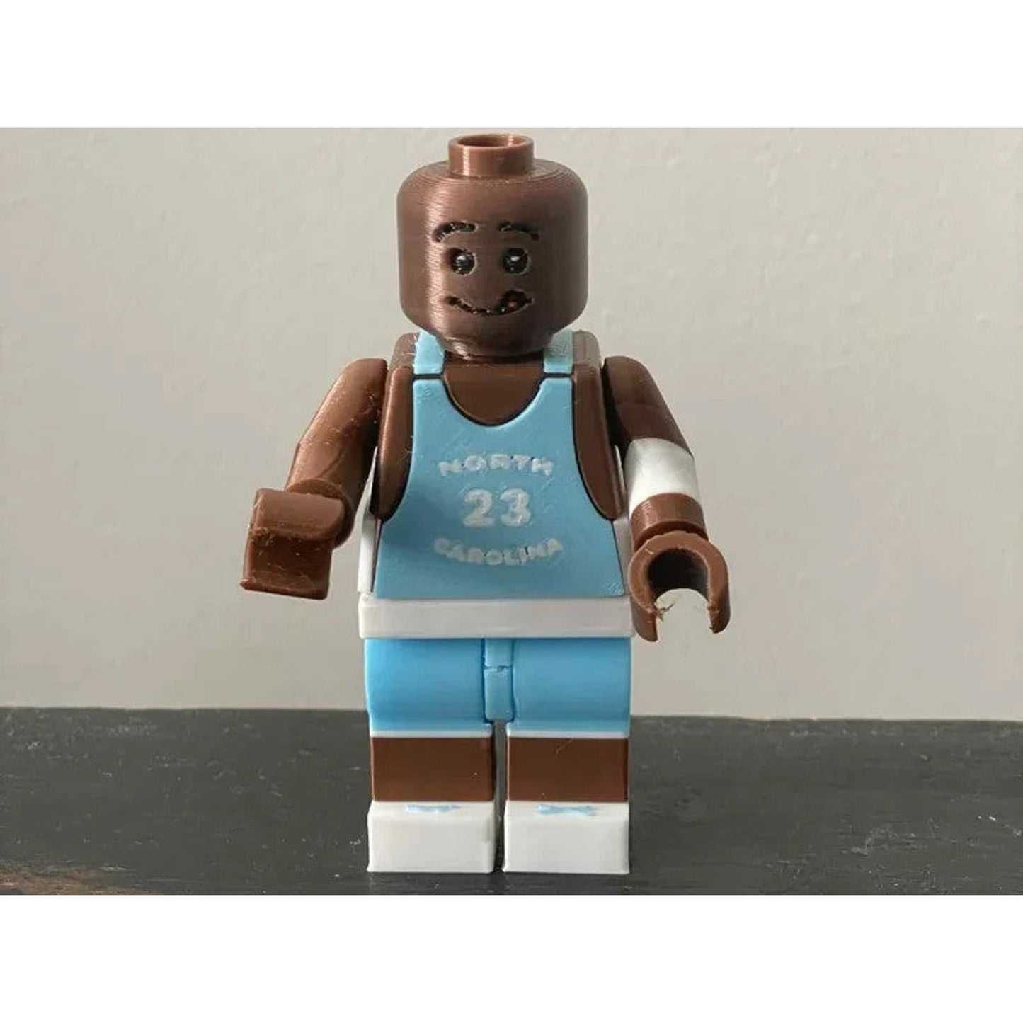 Michael Jordan Tar Heels Brick Figure 8 inches tall 3D Printed Lego Inspired