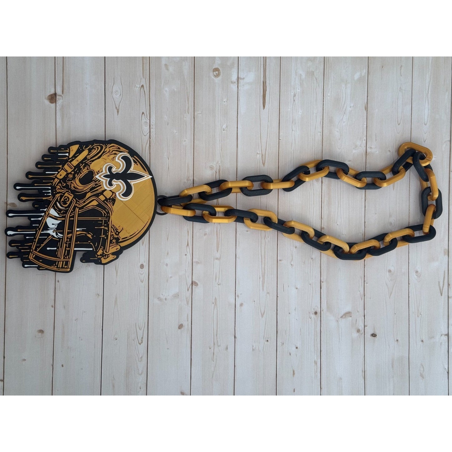 New Orlean Saints Fan Helmet Drip Hype Oversized Chain, Who dat?