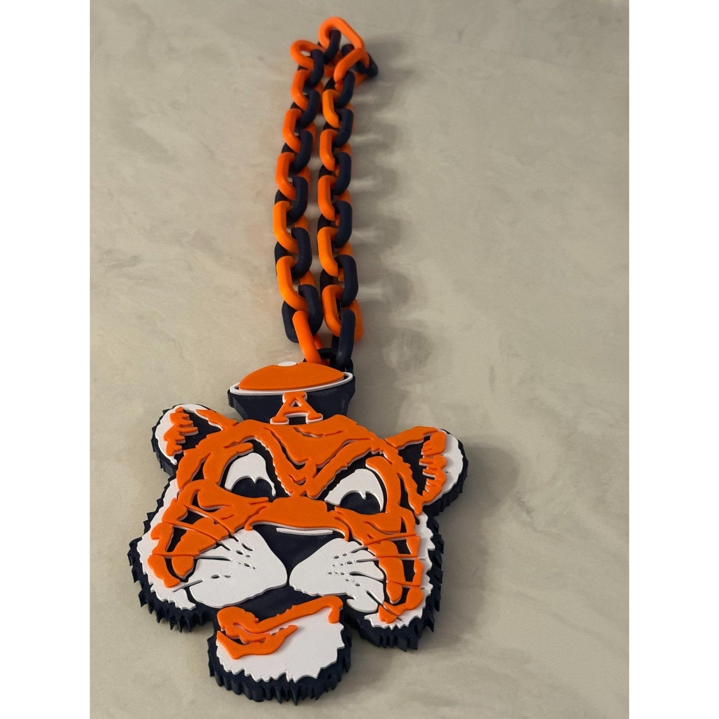 Auburn Tigers Retro Logo Oversized Necklace, Hype Chain “War Eagle”