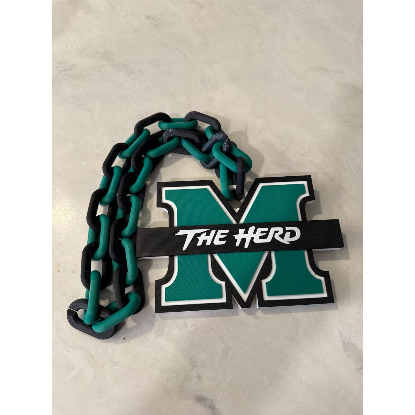 Marshall Thundering Herd Logo Oversized Necklace, Hype Chain "Thundering Herd"