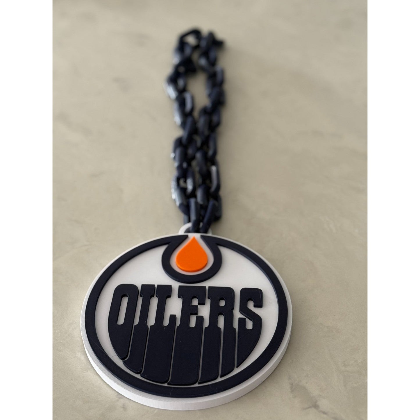 Edmonton Oilers Oversized Necklace, Hype Chain “Let's Go Oilers”