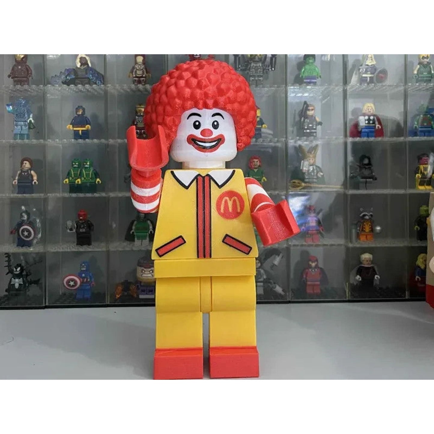 Ronald McDonald Brick Figure 8 inches tall 3D Printed Lego Inspired