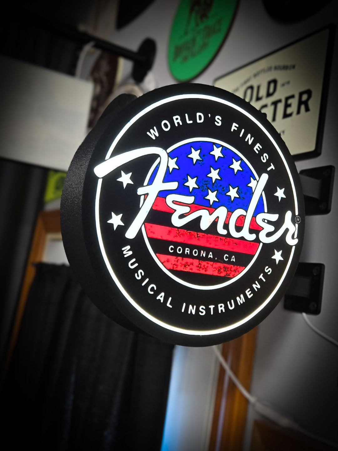 FENDER Guitars 12 Inch Light Box LED Sign 3D Printed Wall Decor Man Cave Garage