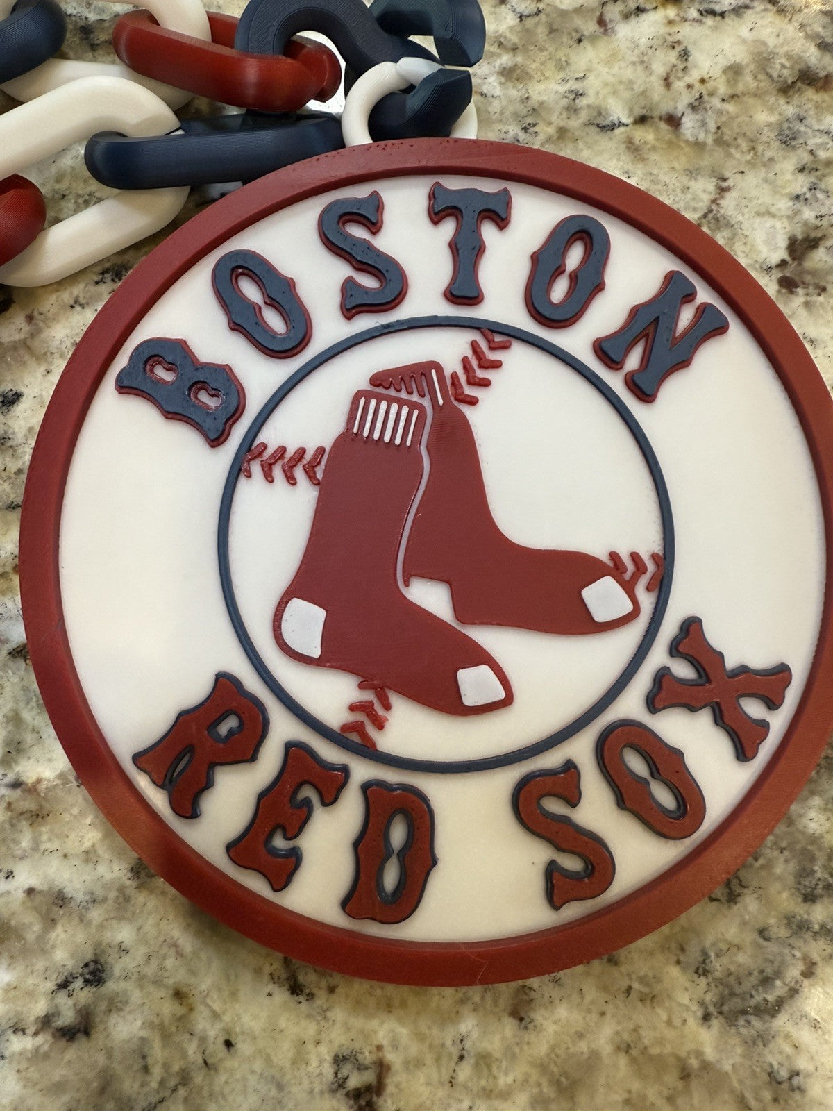 Boston Red sox hype chain. 3d printed. MLB baseball. Pla plastic.