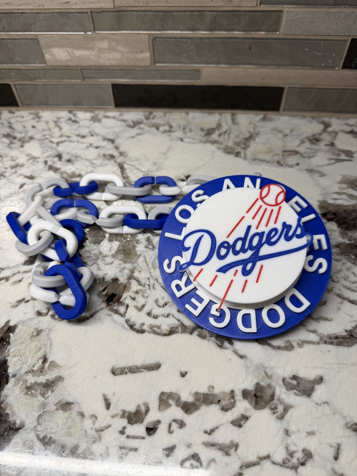 Los Angeles Dodgers Spinner Turnover Chain | 4.75” Pendant | 36” Chain