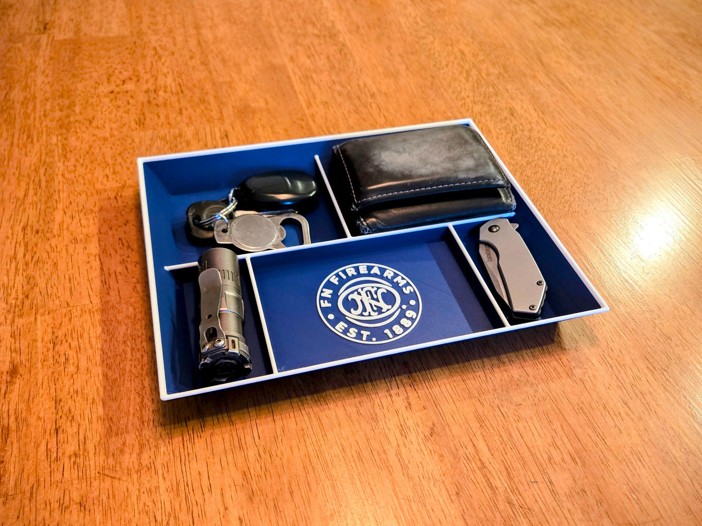 FN Firearms EDC Dump Tray 3D Printed Valet Desk Organizer Nightstand Catchall