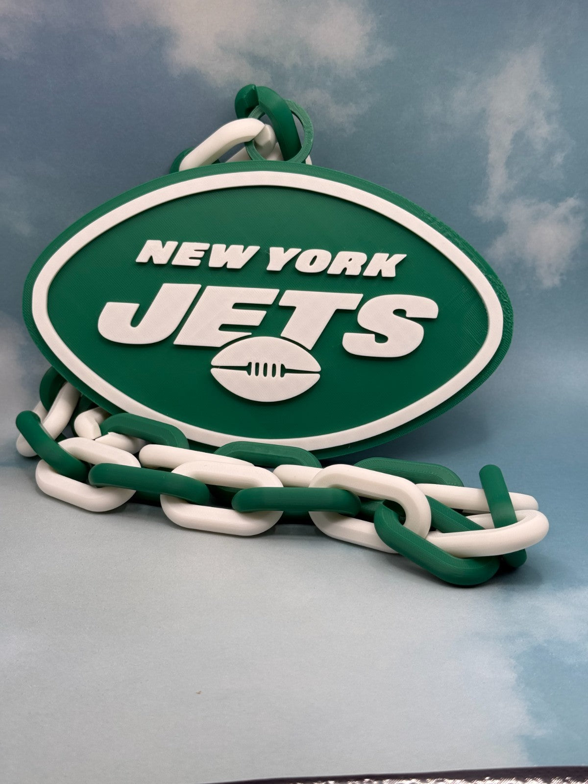 New York Jets Oversized Logo Necklace, Pendant Handmade 3D Printed