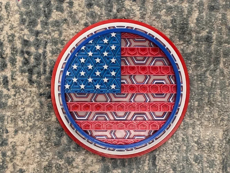 American Flag Wall Art Or Display 3D printed Dimensional Mosaic