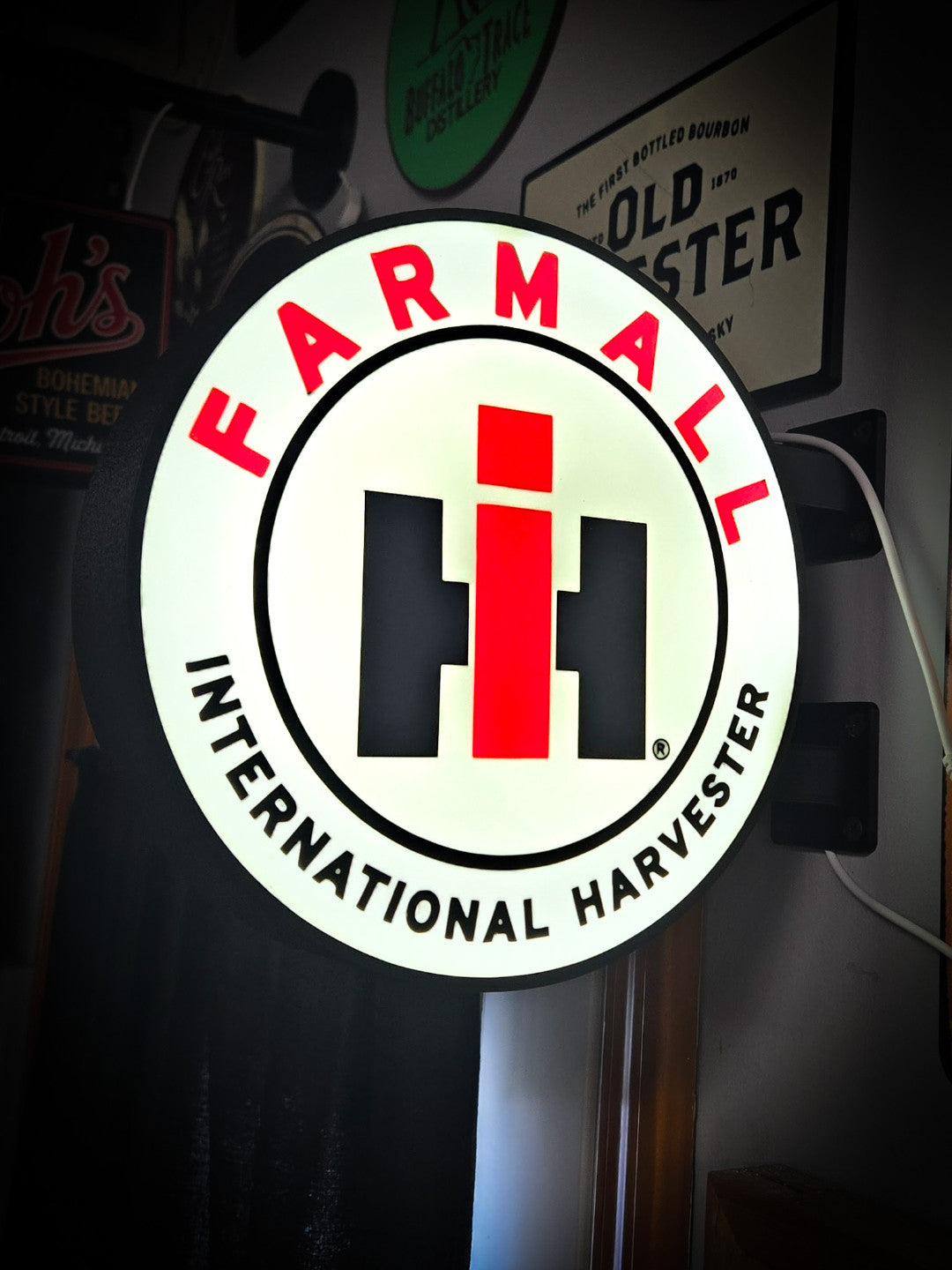 FARMALL IH 12 Inch Light Box LED Sign 3D Printed Wall Decor Man Cave Garage
