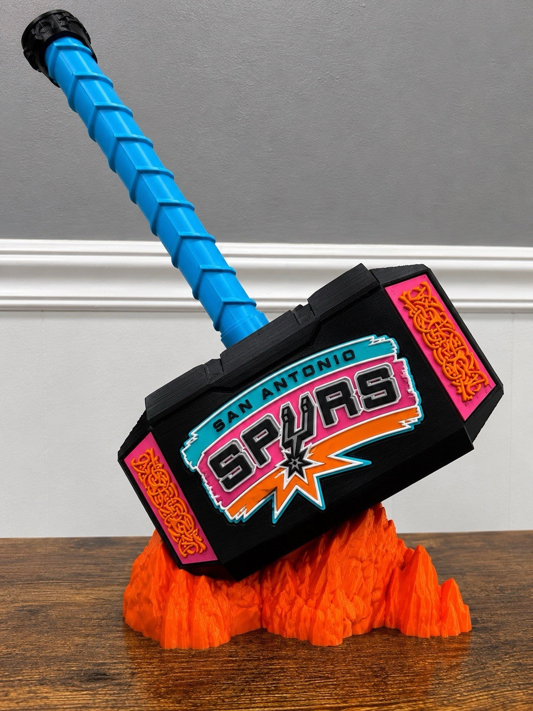 San Antonio Spurs Fiesta Thor Hammer & Rock NBA Unique Fan Gifts Man Cave Office
