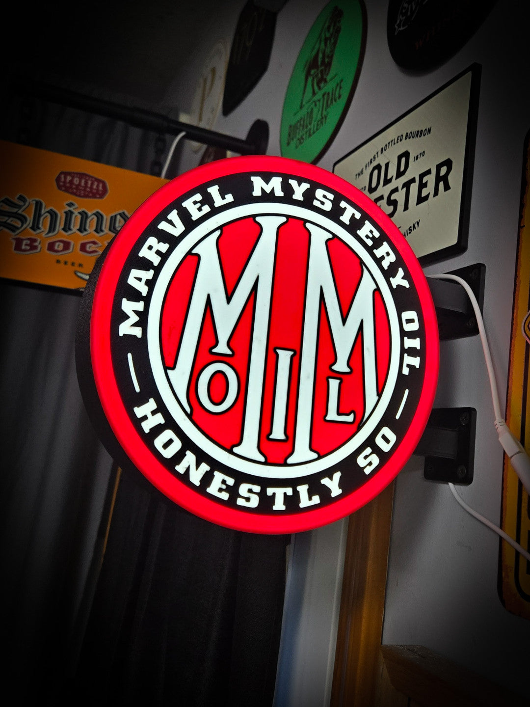 Marvel Mystery Oil 12 Inch Light Box LED Sign 3D Printed Wall Decor Man Cave