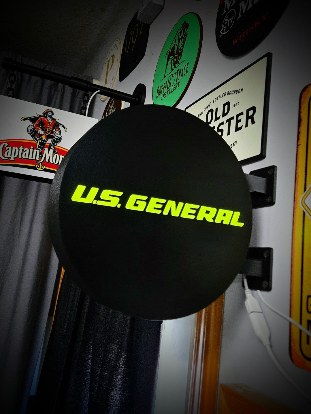 U.S. General 12 Inch Light Box LED Sign 3D Printed Wall Decor Man Cave Garage