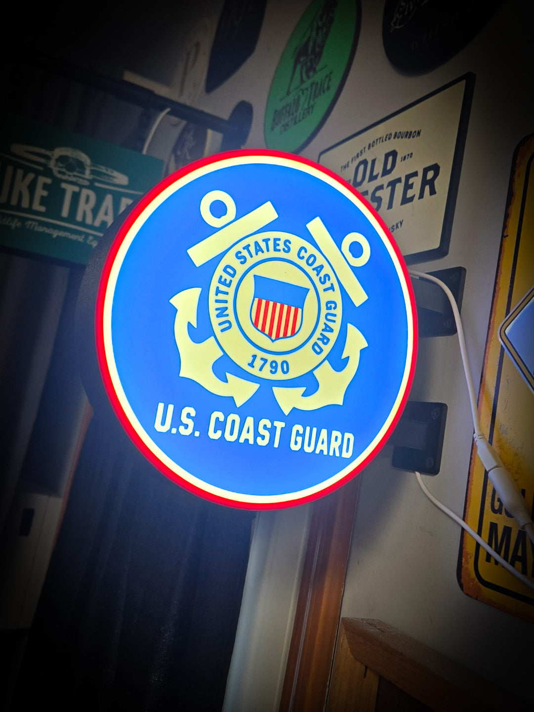 U.S. COAST GUARD 12 Inch Light Box LED Sign 3D Printed Wall Decor Man Cave