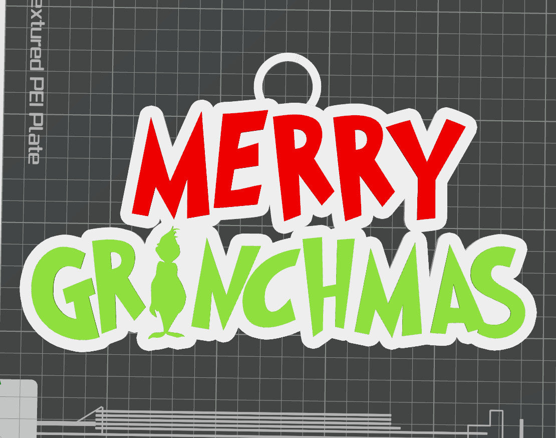 Christmas Merry Grinchmas 3D printed Hype Chain with 26 Links Per Chain