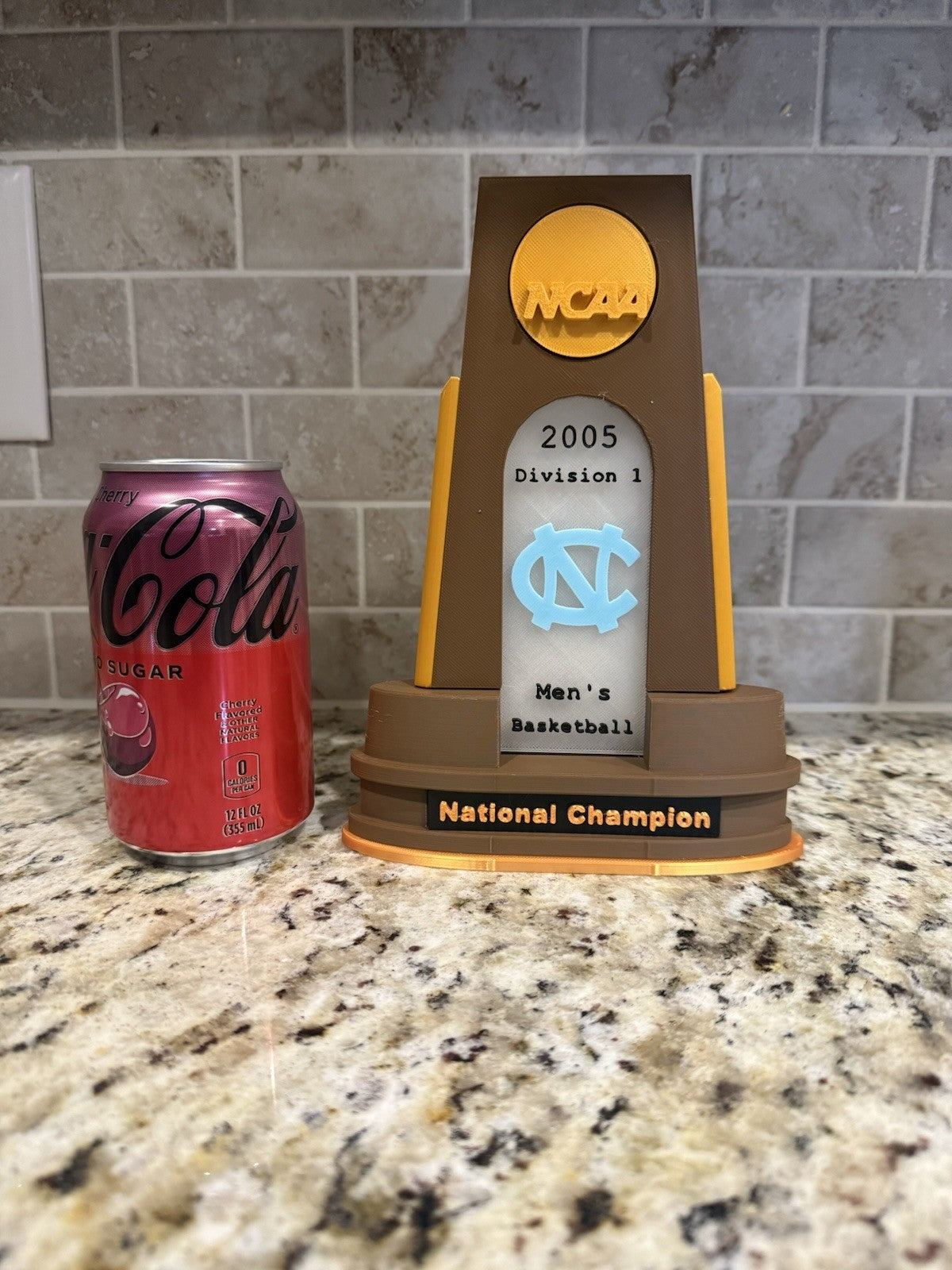 North Carolina Tar heels 2005 national champion trophy 3d printed basketball