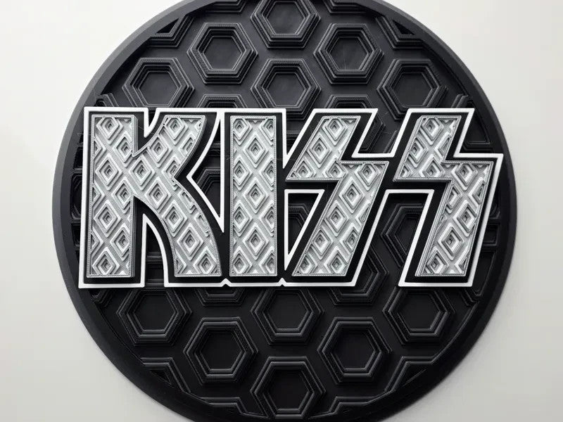 Kiss Wall Art Or Display 3D printed Dimensional Mosaic