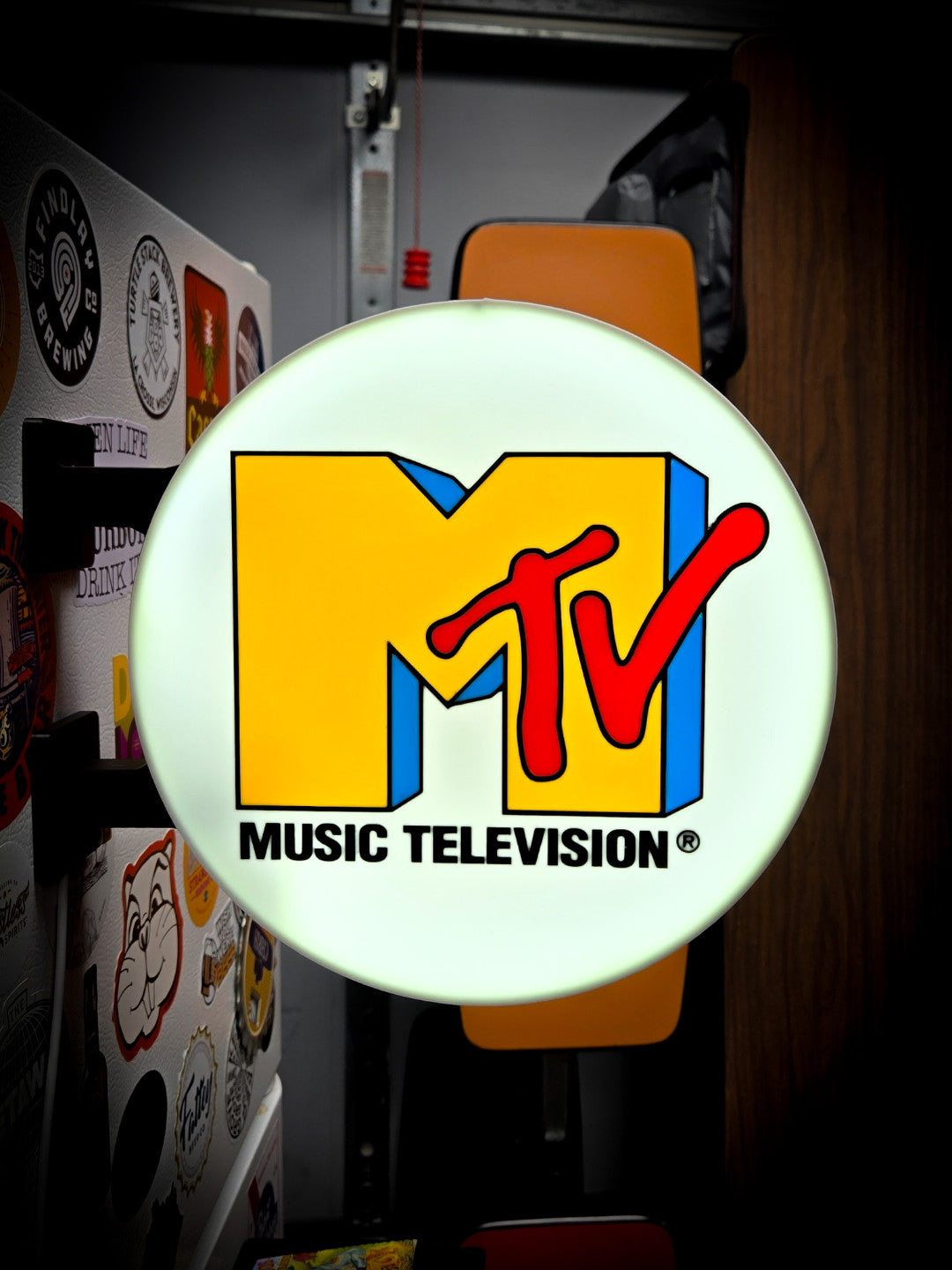 MTV 12 Inch Light Box LED Sign 3D Printed Wall Decor Man Cave Garage