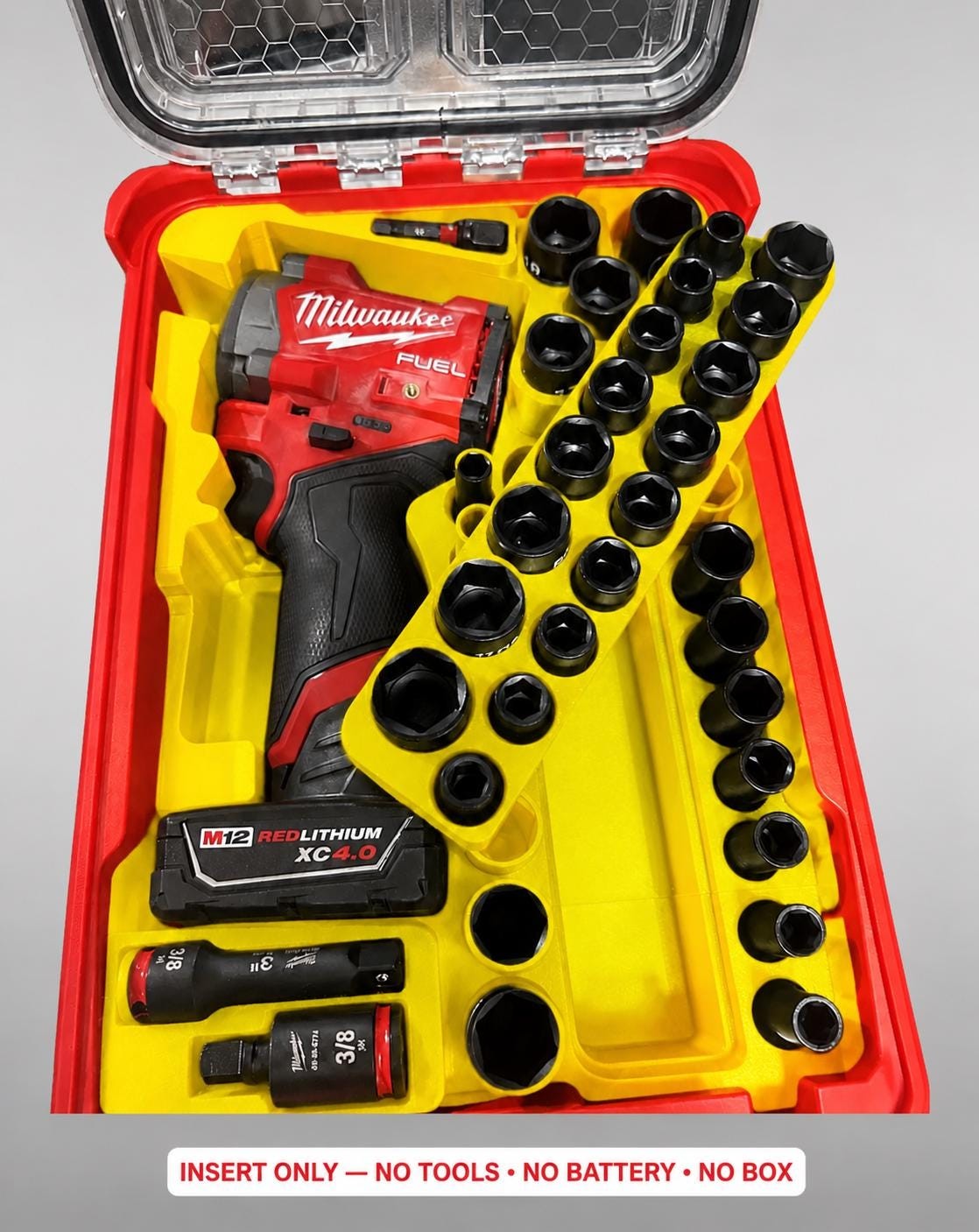Milwaukee Packout Insert for M12 Fuel Stubby 3/8 Impact Wrench 43pc Socket Set