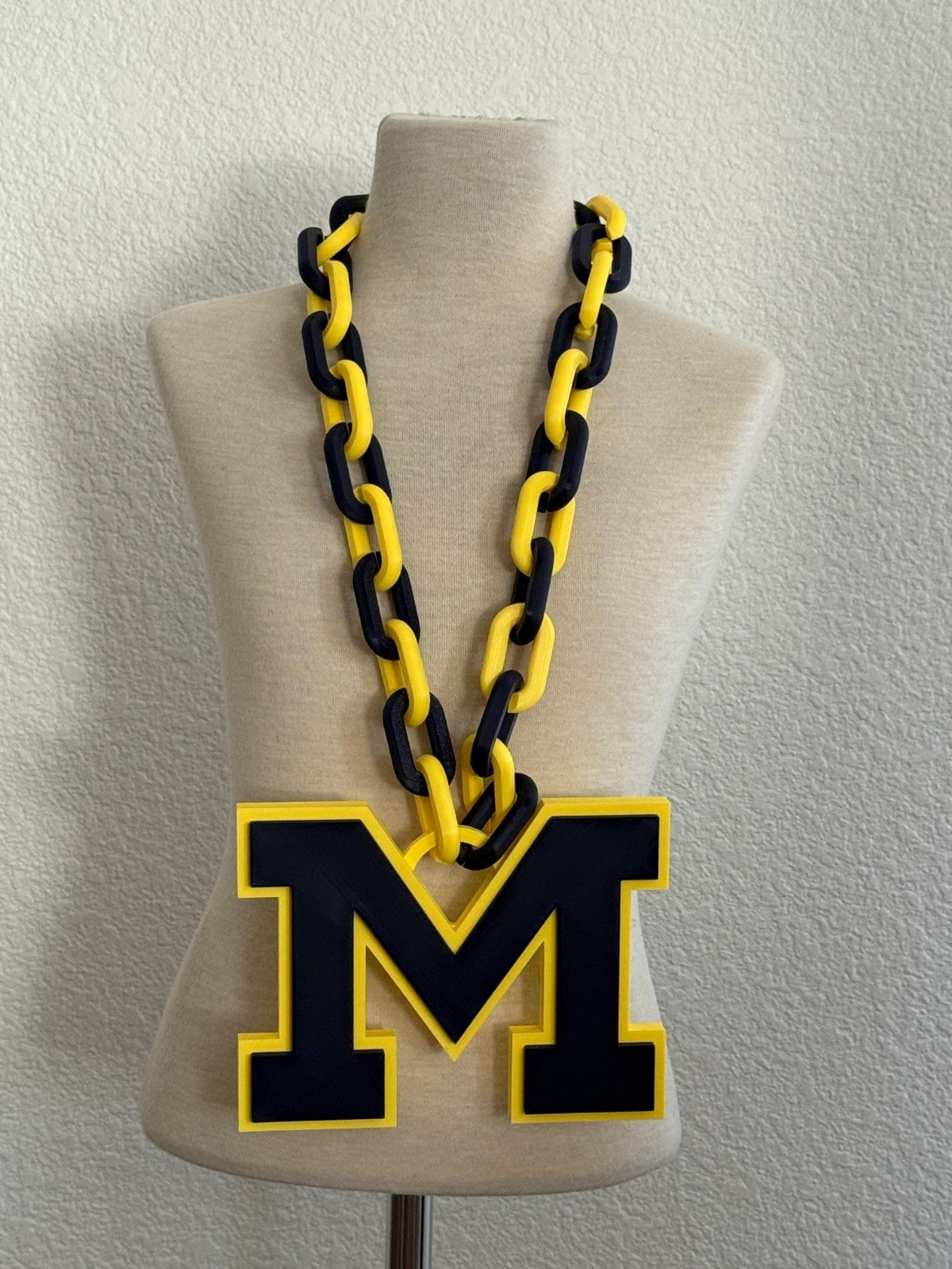 Michigan Wolverines Oversized Necklace Chain "Go Blue" Show Your Team Pride