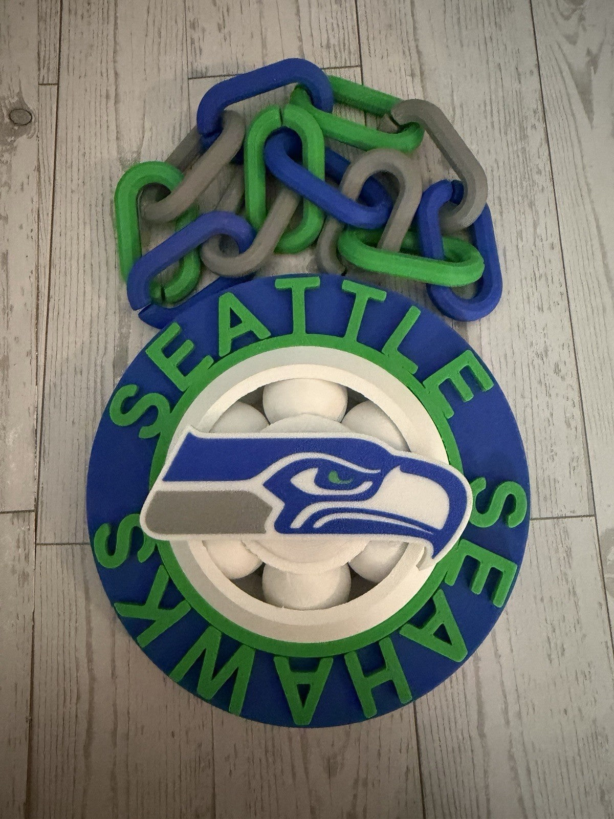 Seattle Seahawks Custom Spinner Pendant Necklace42”Chain Link Chain3DPrintedPLA