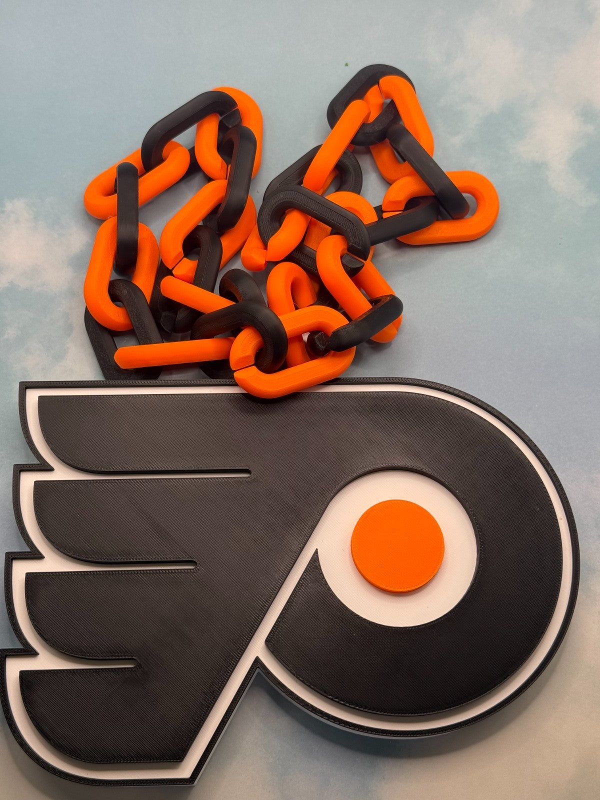 Philadelphia Flyers Oversized Necklace, Fan Chain “Brick by Brick,”
