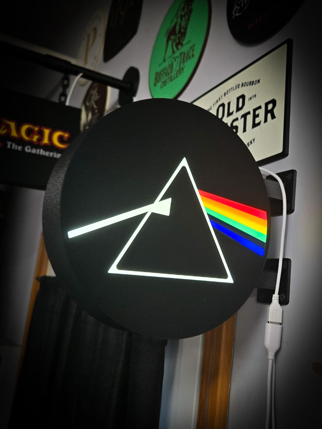 PINK FLOYD DSOM 12 Inch Light Box LED Sign 3D Printed Wall Decor Man Cave Garage