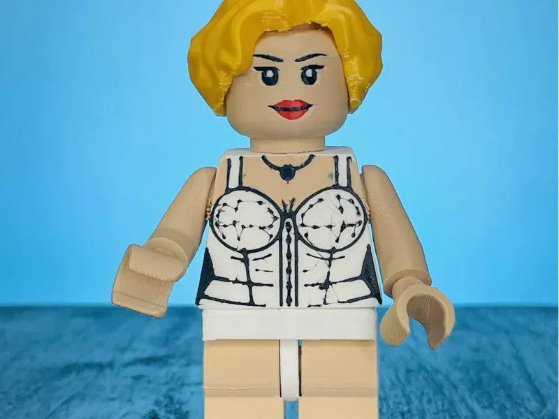 Madonna Brick Figure 8 inches tall 3D Printed Lego Inspired