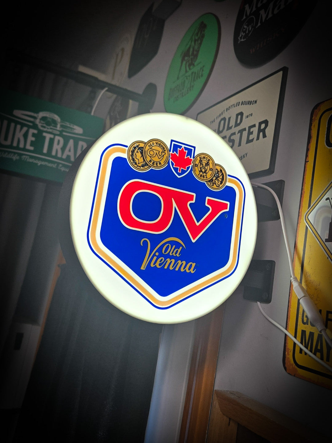 OLD VIENNA 12 Inch Light Box LED Sign 3D Printed Wall Decor Man Cave Garage