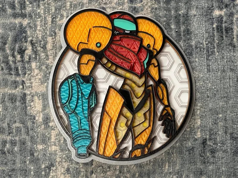 Metroid Wall Art Or Display 3D printed Dimensional Mosaic