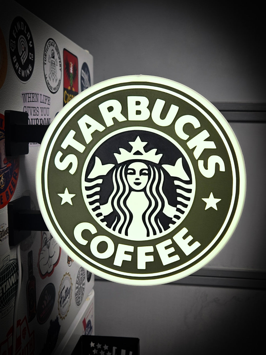 STARBUCKS COFFEE 12 Inch Light Box LED Sign 3D Printed Wall Decor Man Cave