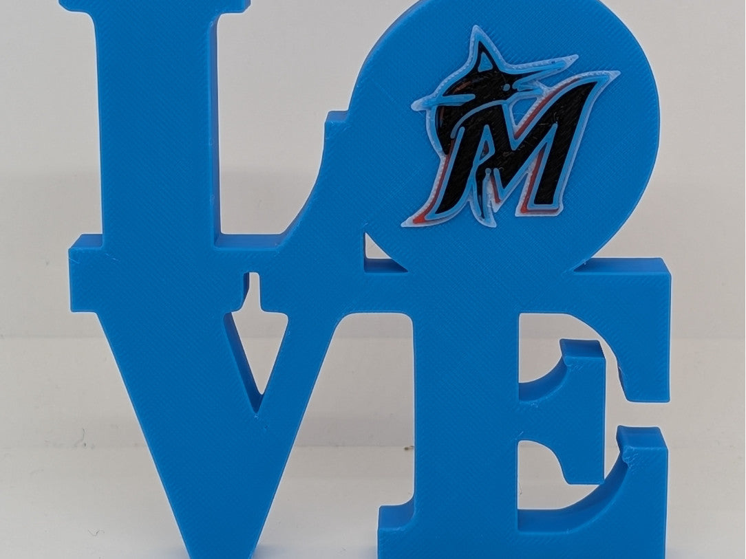 MLB Miami Marlins Love Park Sign 3D Printed Wall Sign