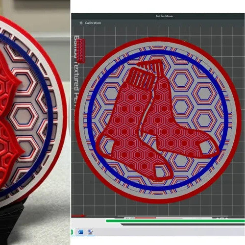 Boston Red Sox Wall Art Or Display 3D printed Dimensional Mosaic