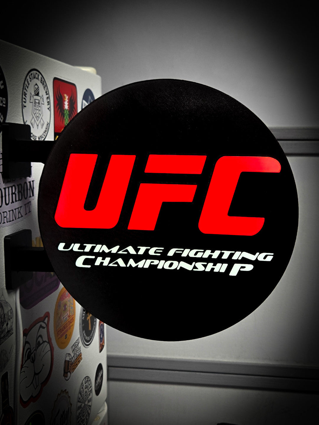 UFC 12 Inch Light Box LED Sign 3D Printed Wall Decor Man Cave Garage