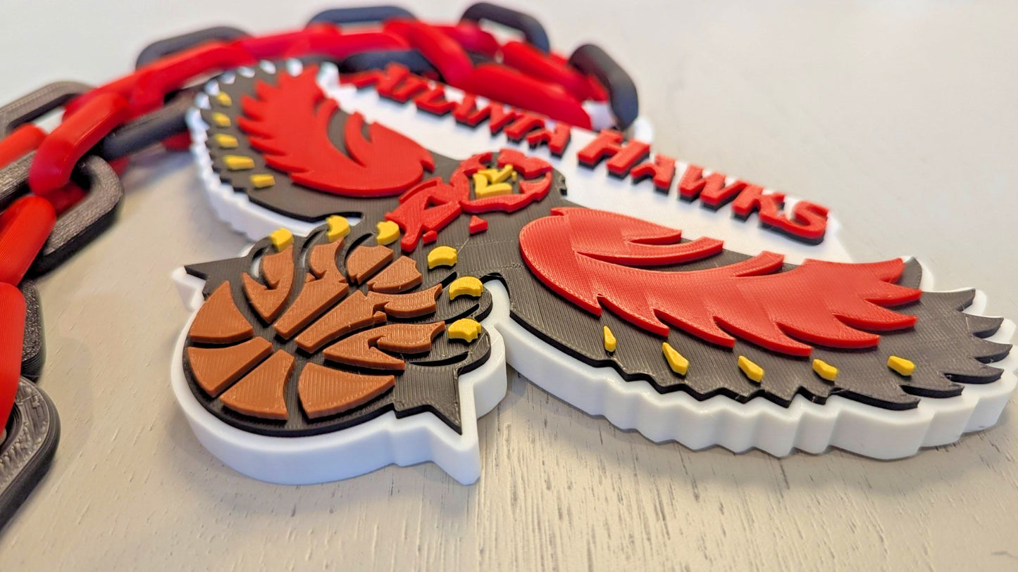 Atlanta Hawks Retro Over-Sized Necklace Logo Pendant Hype Chain