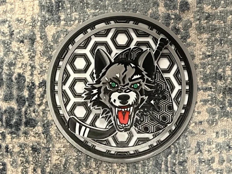 Chicago Wolves Wall Art Or Display 3D printed Dimensional Mosaic