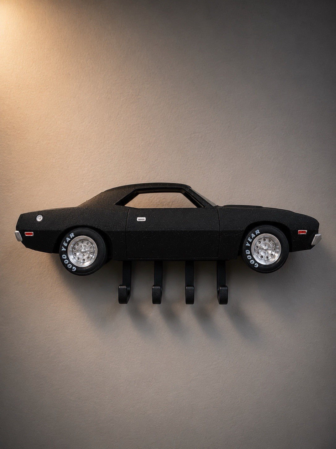 3D Printed Dodge Challenger Muscle Car Wall Mount Key Holder Organizer