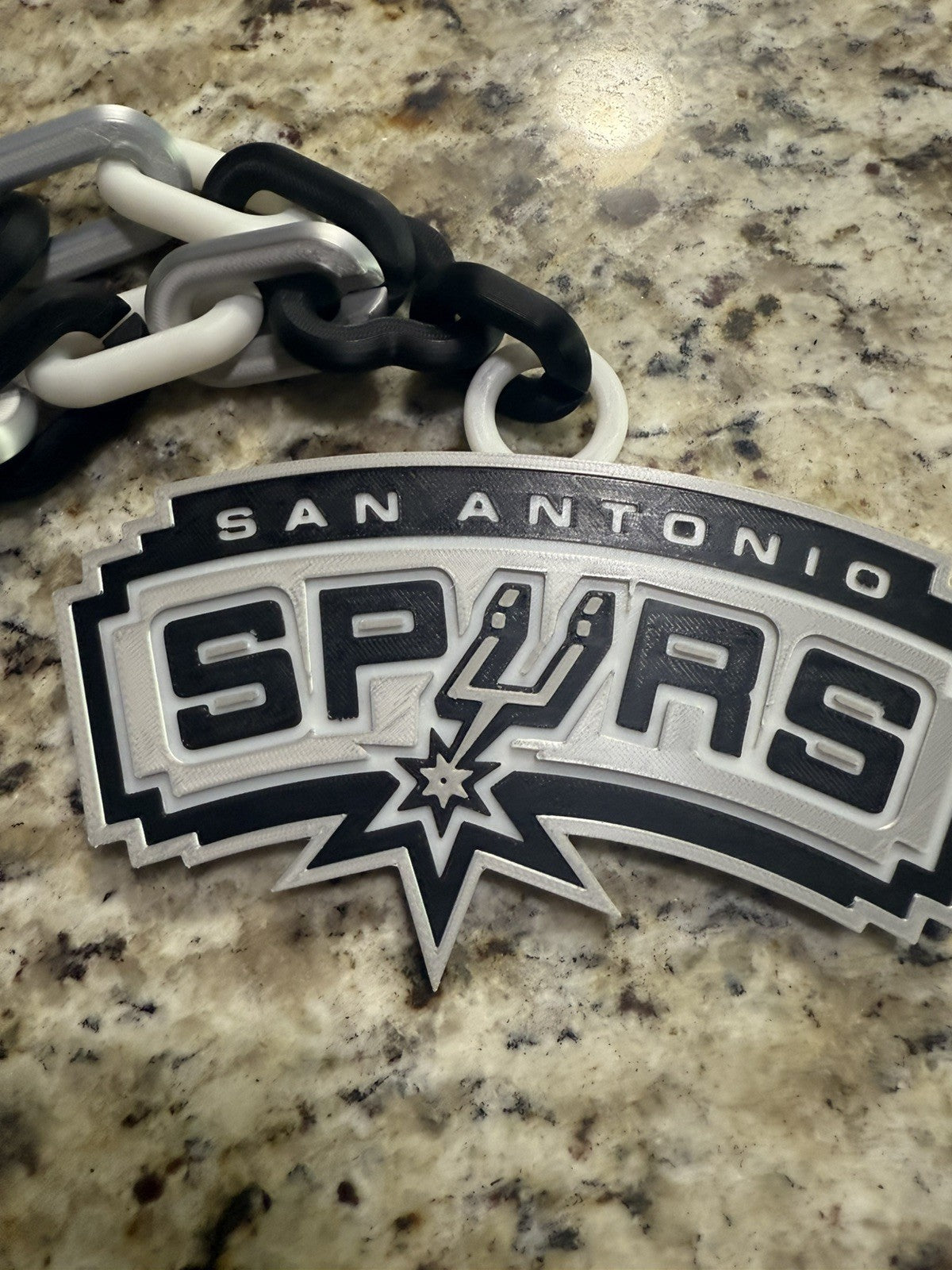 San Antonio Spurs Chain 3d Printed Hype Chain. Throw Back Custom free shipping