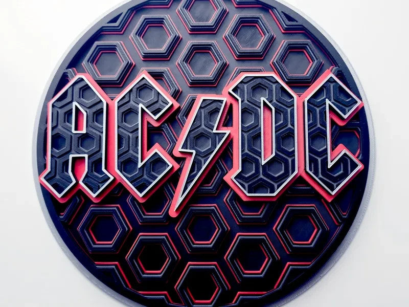 Ac/DC Wall Art Or Display 3D printed Dimensional Mosaic