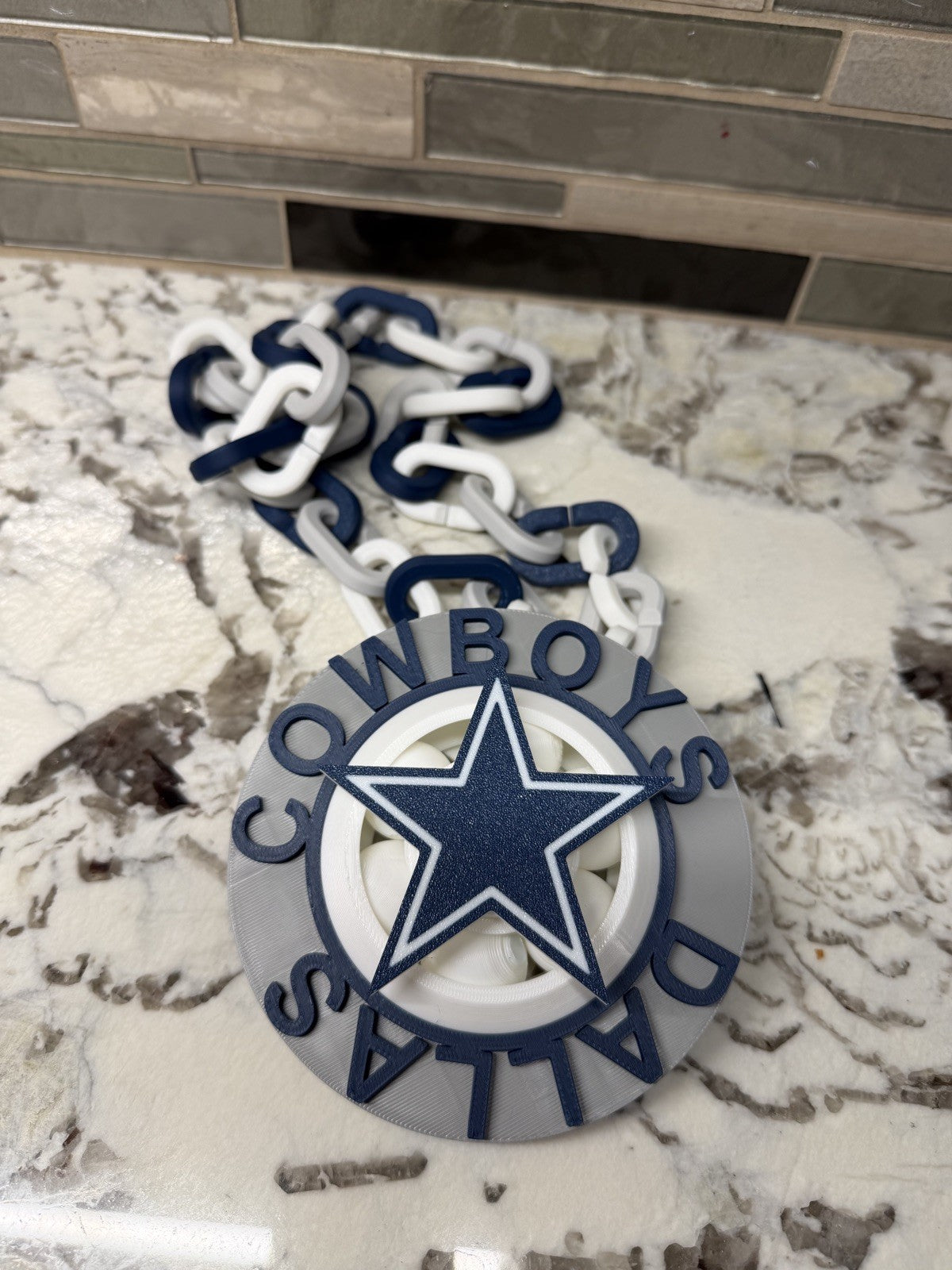 Dallas Cowboys Spinner Turnover Chain | 4.75” Pendant | 36” Chain