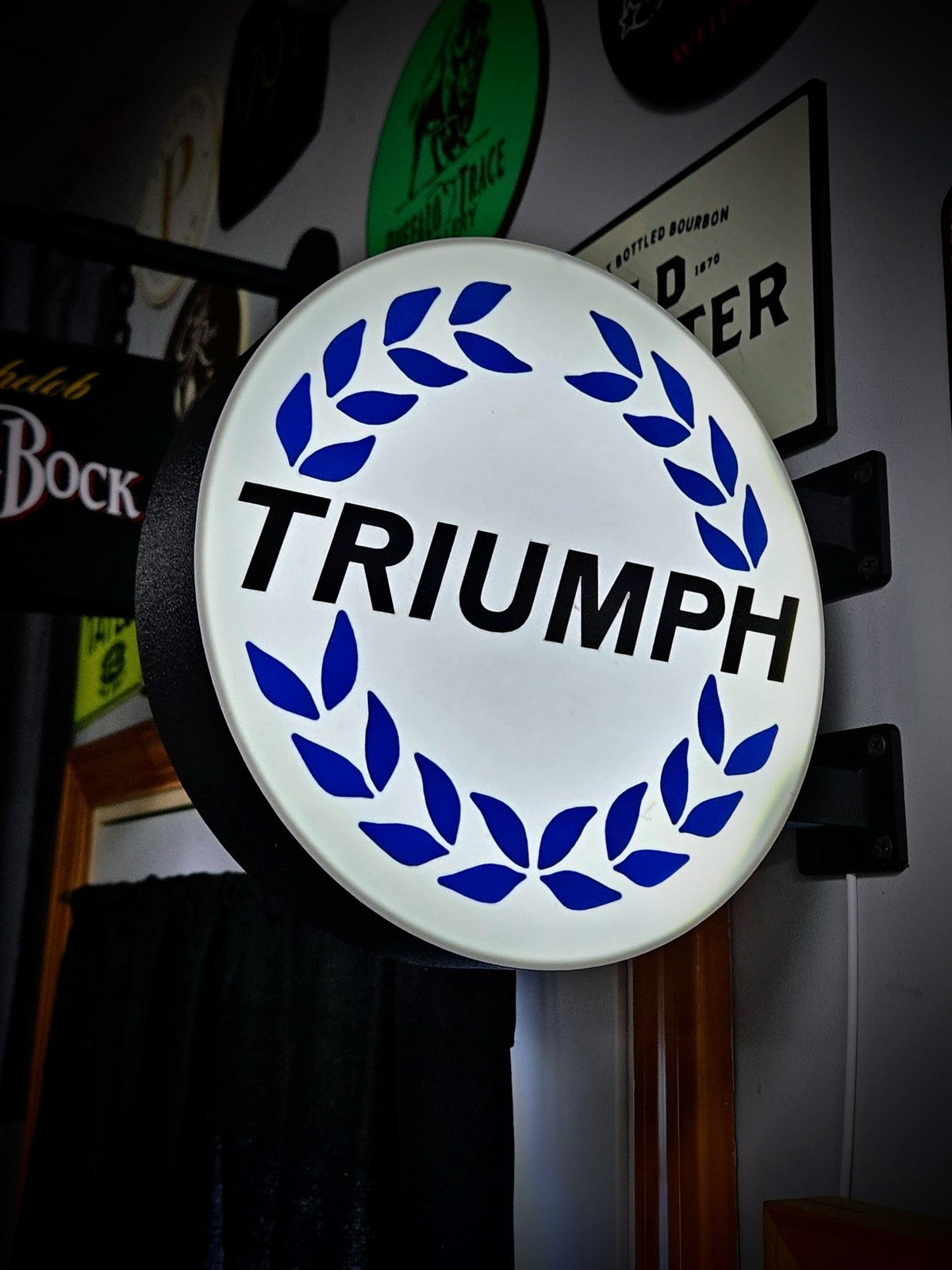 TRIUMPH LAUREL 12 Inch Light Box LED Sign 3D Printed Wall Decor Man Cave Garage