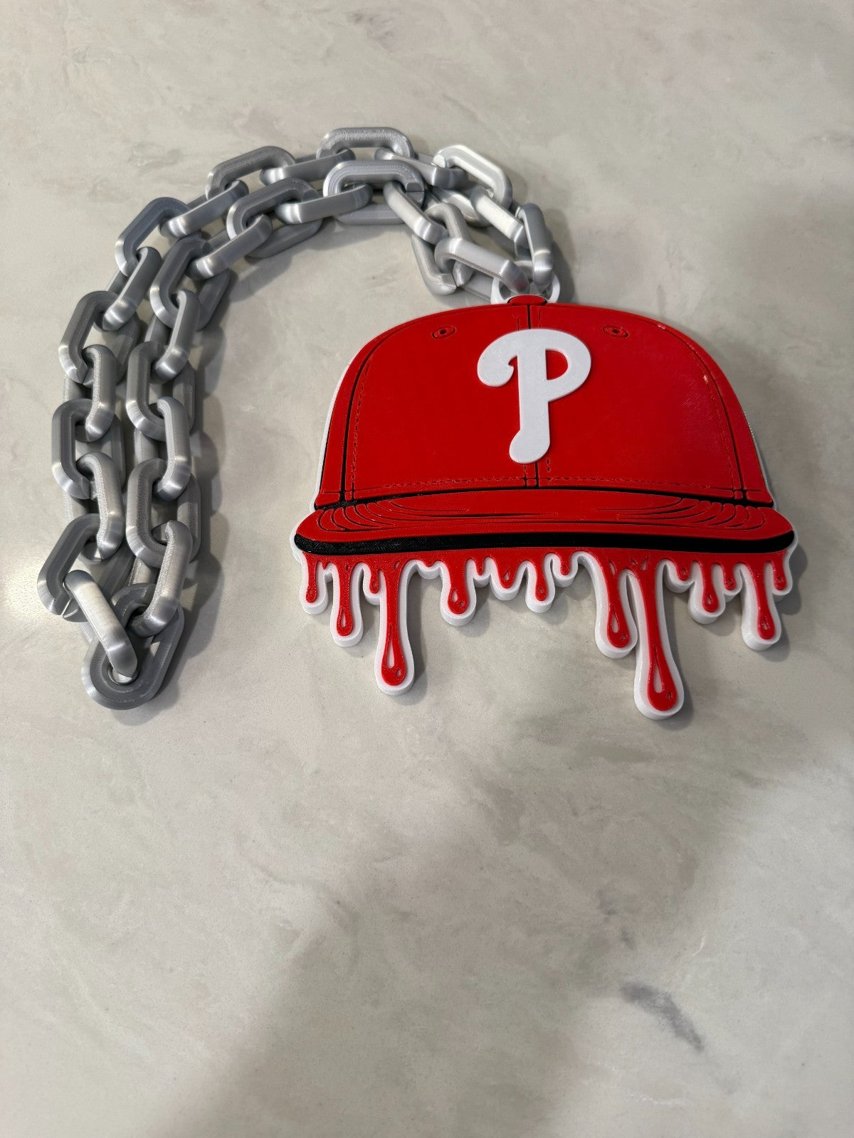 Philadelphia Phillies Drip Baseball Cap Oversized Fan Hype Chain "Go Phils"