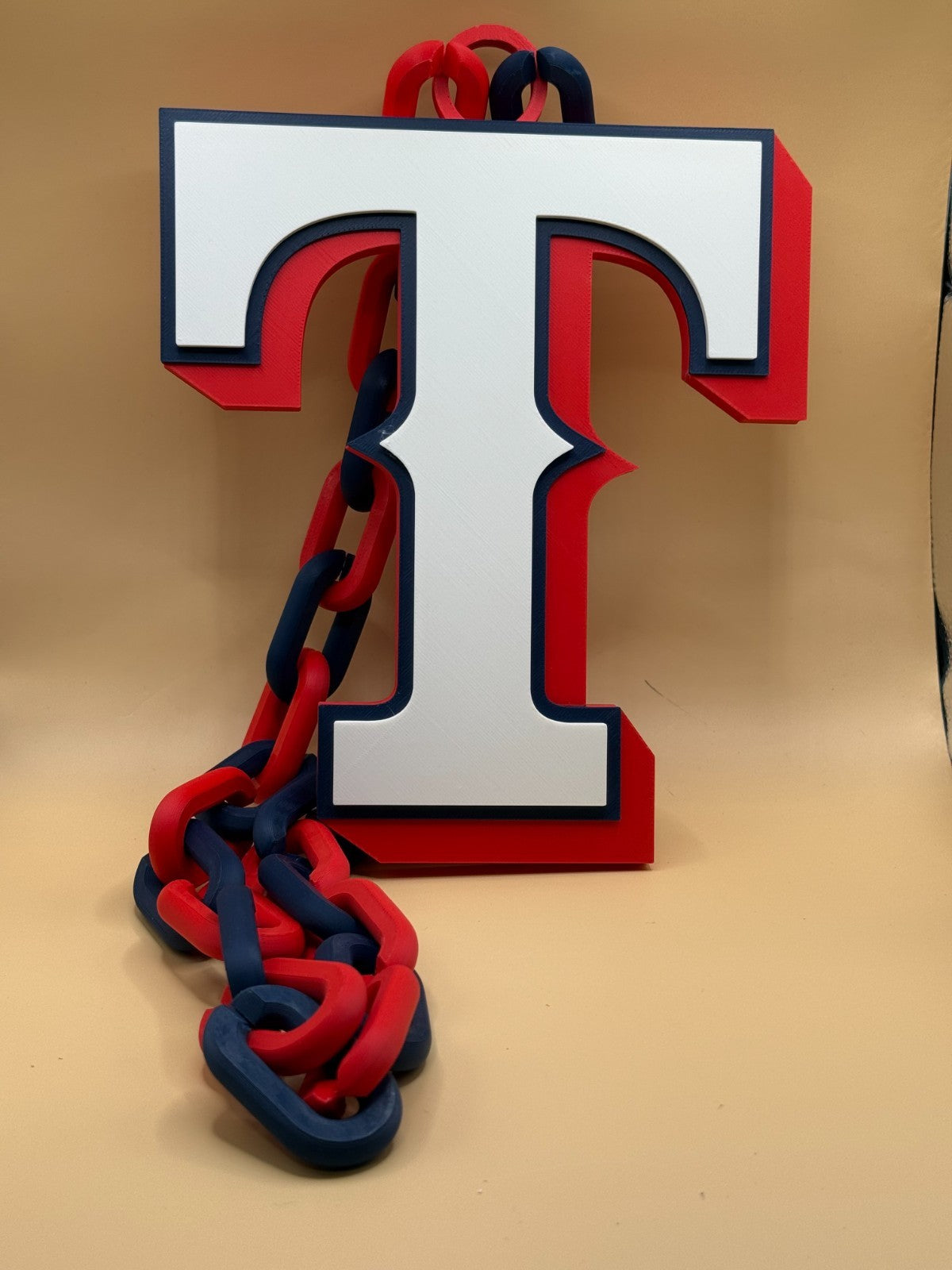 Texas Rangers Oversized Turnover Chain Necklace Pendant HandMade 3D Printed